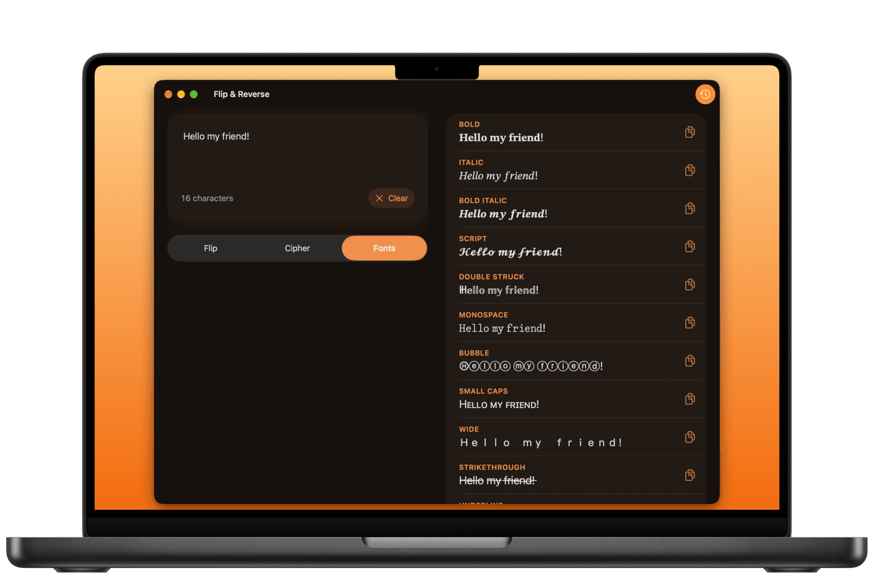 Flip & Reverse on MacBook Pro